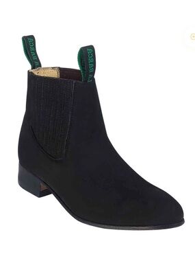 La Barca‎ Black Leather Low-heel Boots Unisex Mexican Sz 28 US M 9-9.5 W11